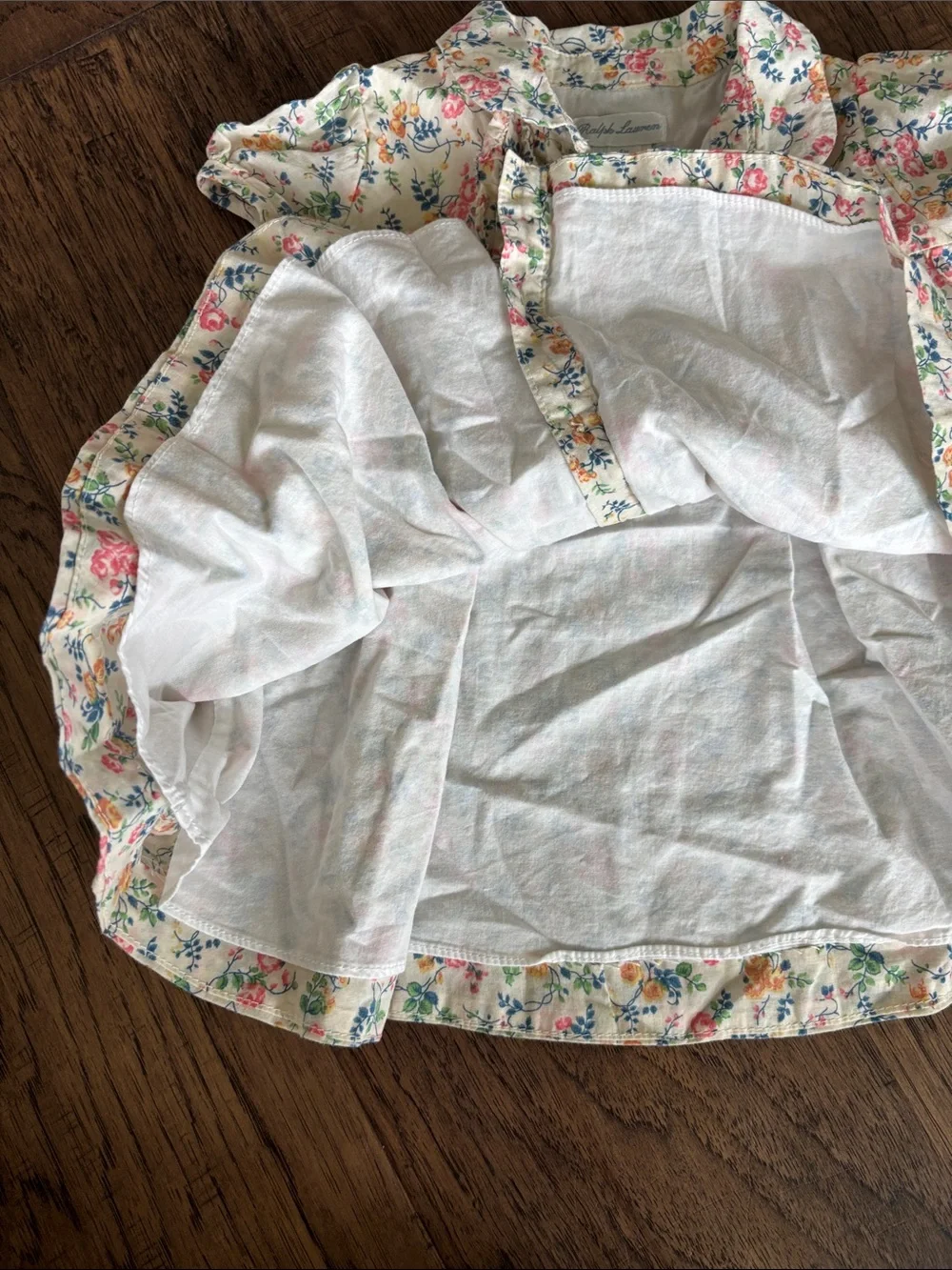 Ralph Lauren Cream Floral Ruffle Dress and Bloomers
